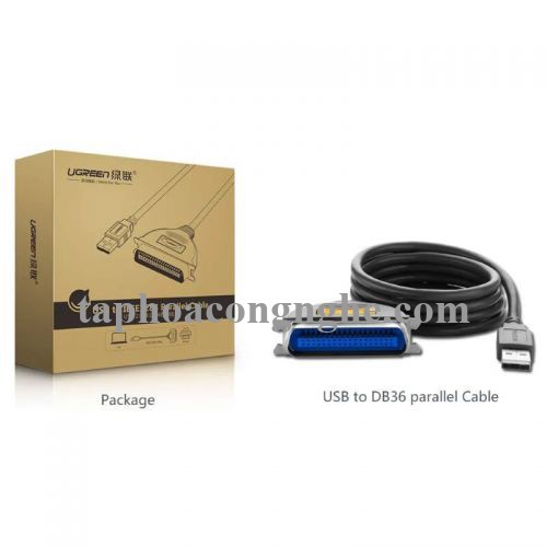 Ugreen 30228 3M màu Đen Cáp tín hiệu chuyển đổi USB 2.0 sang LPT âm cao cấp 20225 30030228